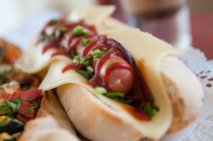 gluténmentes hot-dog a szendvicsbár kínálatában