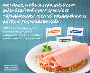 SPAR húsüzem termékei laktózmentesek 2014. október 1-től