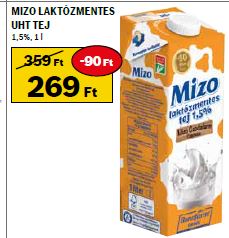 Auchan MiZo laktózmentes tej akció