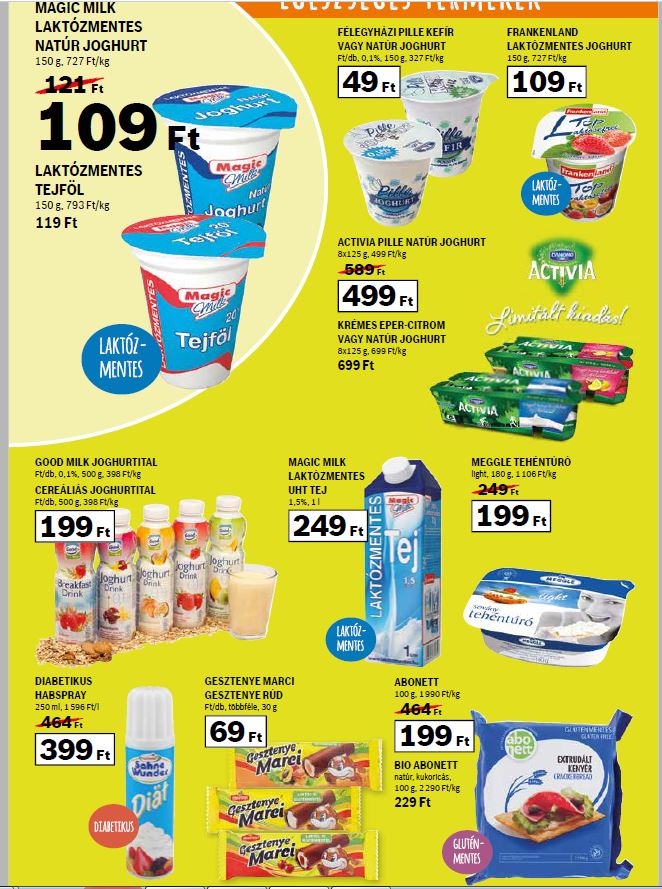 laktózmentes tejtermék akciója az Auchanban
